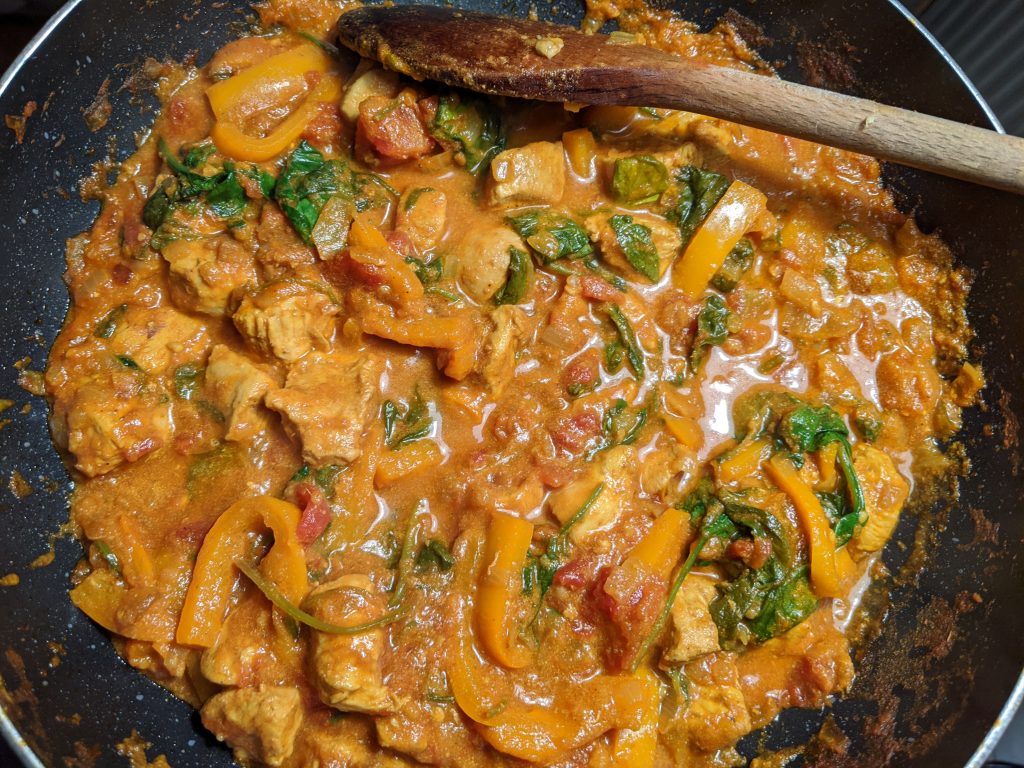 Making gluten free chicken curry