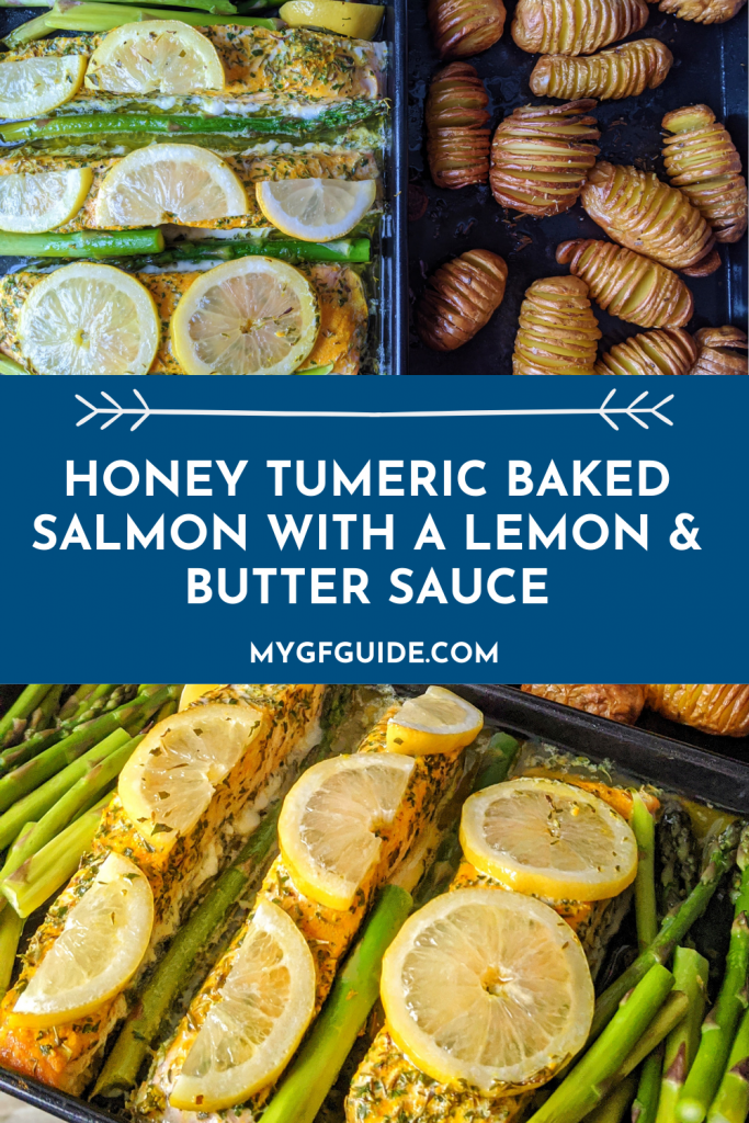Honey Tumeric Baked Salmon with a lemon butter sauce pinterest