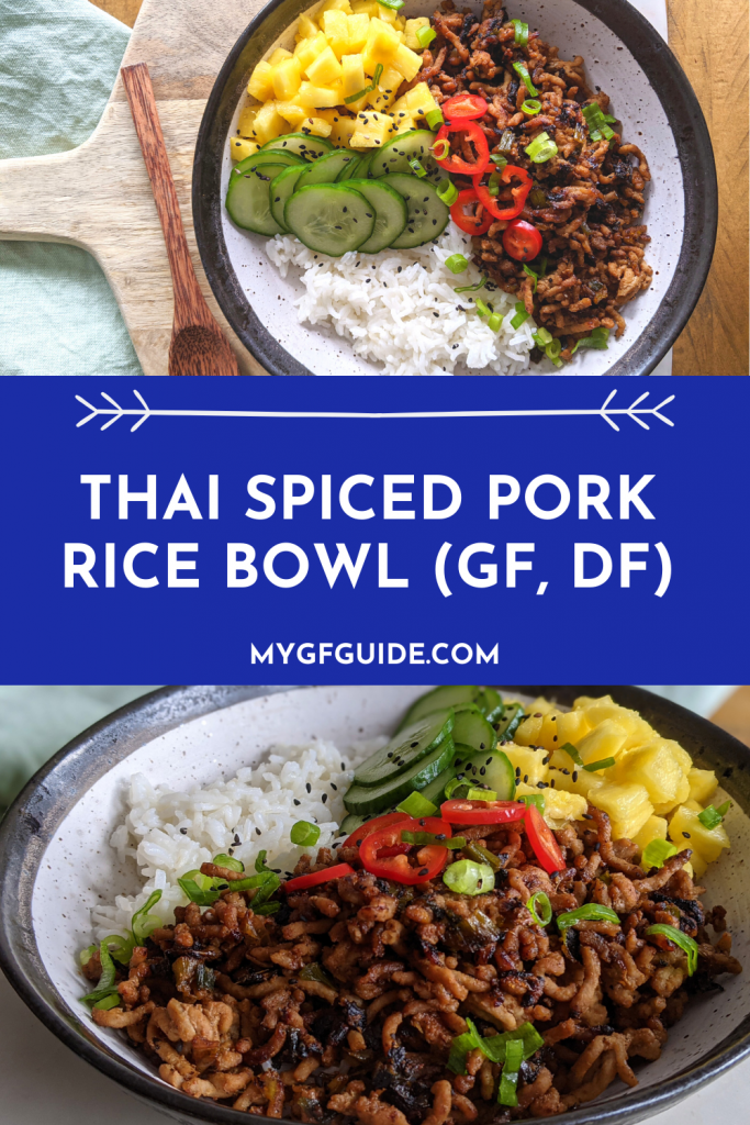 thai spiced pork rice bowl pinterest
