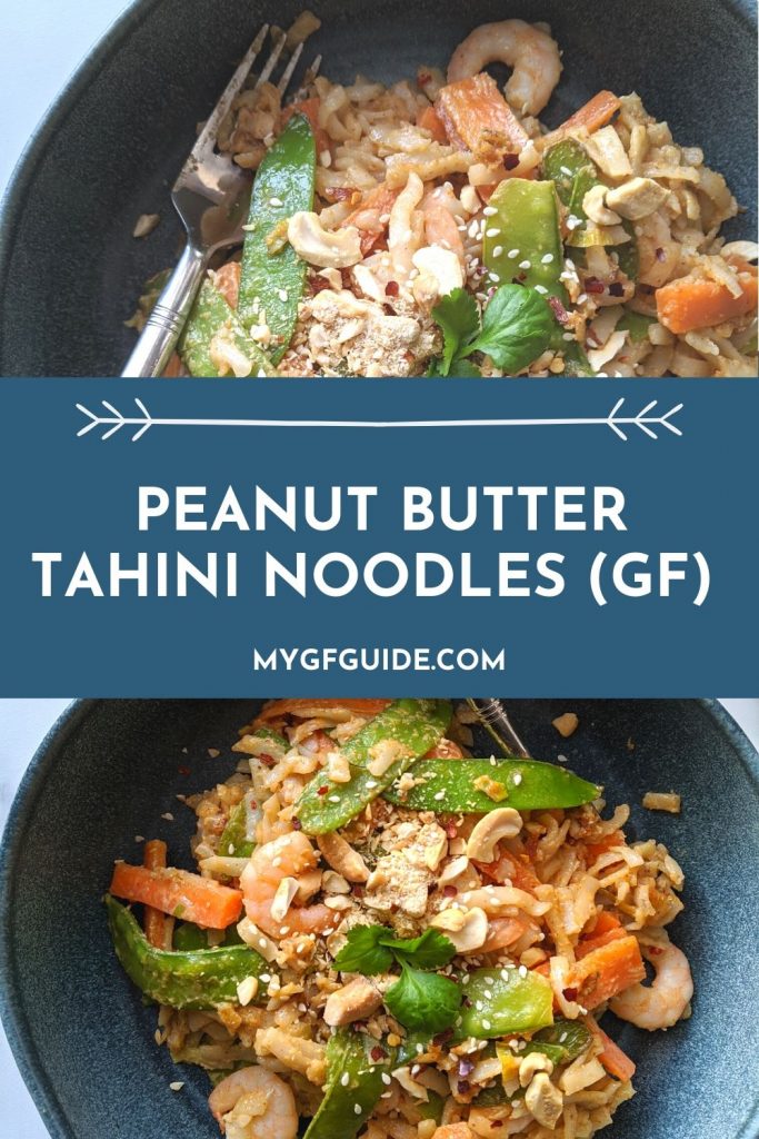 Peanut butter tahini noodles gluten free recipe